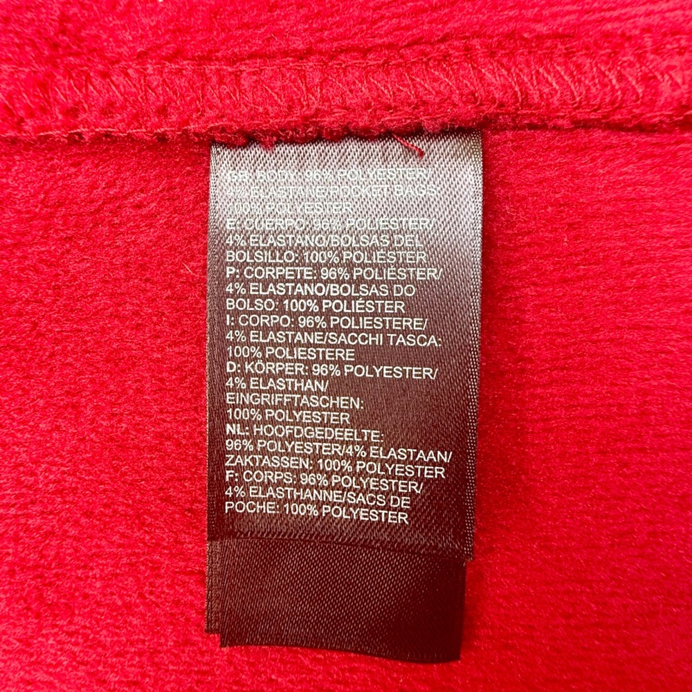 The North Face Mens Red Heather Full Zip Fleece Jacket Size S Small Mock Neck - Picture 7 of 8